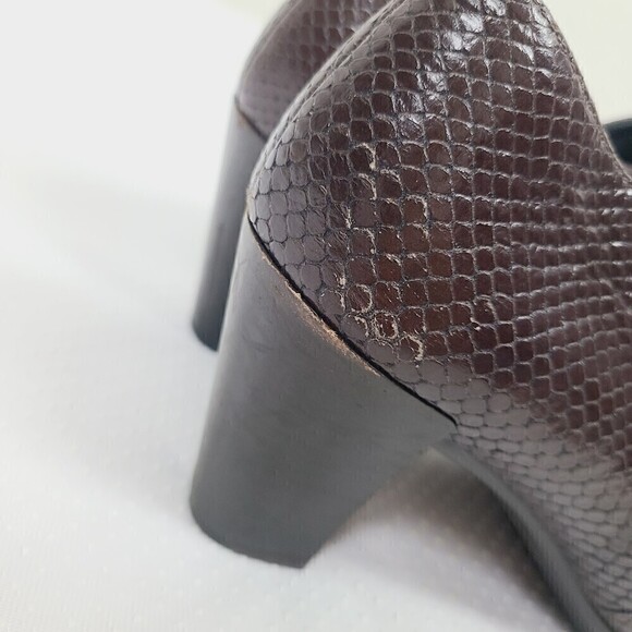 Ecco Shape 55 Plateau Stack‎ Heel Bootie 40 EU 9/9.5 US Brown Leather Com… - Picture 5 of 9